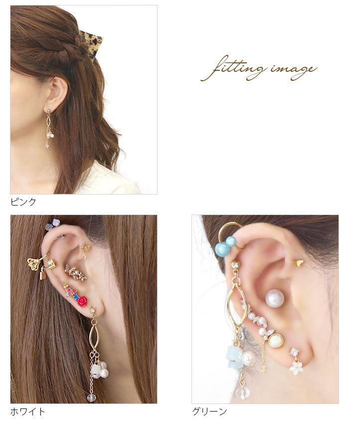 【廃盤】 ボディピアス 14G 16G 軟骨ピアス かわいい キューブ ロング フェミニン パール ストレートバーベル ボディーピアス 凛 軟骨用 ボディピアス専門店 なんこつピアス 耳 りん サージカルステンレス 「BP」 「NAN」 「colgd」 オリジナル0169