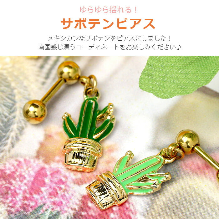 【廃盤】 【送料無料】 ボディピアス 14G 16G 軟骨ピアス 14ゲージ 16ゲージ サボテン メキシカン 仙人掌 オリジナル0170 ストレートバーベル ボディーピアス 凛 軟骨用 ボディピアス専門店 なんこつピアス 耳 りん サージカルステンレス「BP」「NAN」「nati」「colgd」 人気上昇中
