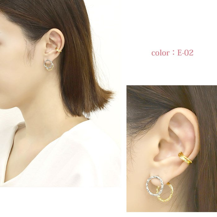 【廃盤】 【全品送料無料】 イヤーカフ セット 2way ファッションピアス イヤカフ イヤーカフス set 重ねづけ 片耳用 アクセサリー シルバー ゴールド