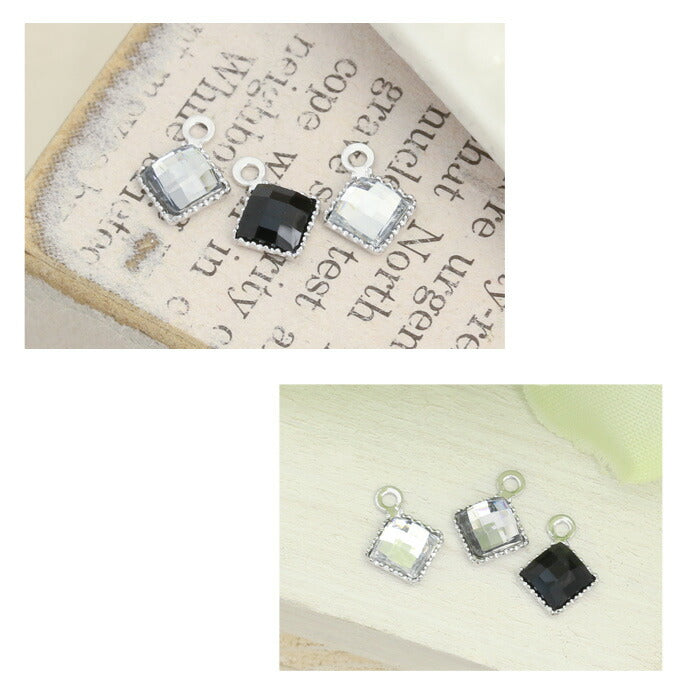 【廃盤】 【全品送料無料】 ボディピアス 16G チャーム 14G 軟骨ピアス カスタマイズ 18G ジュエル ボディーピアス ボディピ 0111 ダイヤ 四角 クリア シルバー 黒 ブラック 「BP」「CHA」