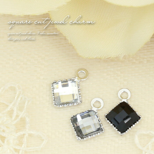 【廃盤】 【全品送料無料】 ボディピアス 16G チャーム 14G 軟骨ピアス カスタマイズ 18G ジュエル ボディーピアス ボディピ 0111 ダイヤ 四角 クリア シルバー 黒 ブラック 「BP」「CHA」