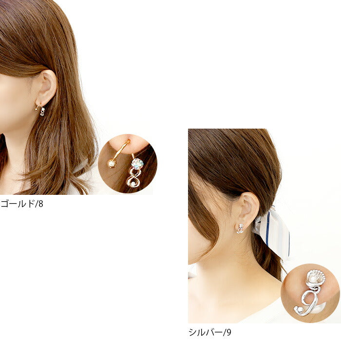 【全品送料無料】 ボディピアス 軟骨ピアス 14G 16G 18G 数字 ナンバー チャーム シルバー ゴールド