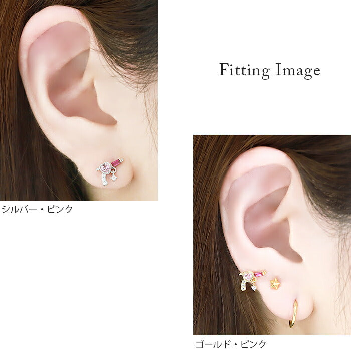 ★【全品送料無料】 軟骨ピアス 16G かわいい ハート キャッチ ボディピアス レディース シルバー ゴールド ピンクゴールド サージカルステンレス 金属アレルギー対応 キュービックジルコニア セカンドピアス シンプル 耳たぶ 片耳用 内径6
