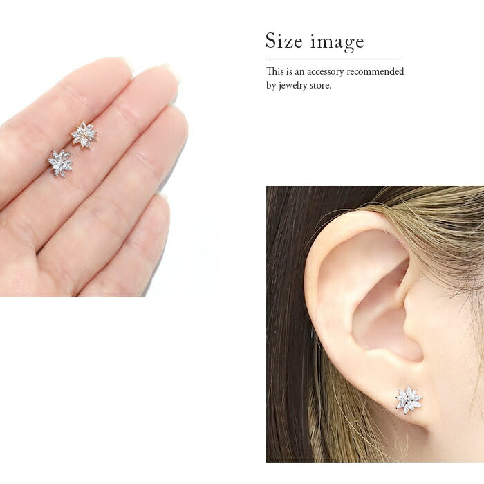 ★t9192-98 ボディピアス 軟骨ピアス 16G ピアス 花 フラワー 金属アレルギー サージカルステンレス クリスタル ストレートバーベル シンプル レディース ジュエル キラキラ キュービックジルコニア ステンレスピアス セカンドピアス つけっぱなしピアス シルバー ゴールド 片耳用