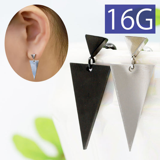 【廃盤】 【全品送料無料】 軟骨ピアス かわいい 16G ボディピアス トライアングル 三角 チャーム 16ゲージ  ストレートバーベル サージカルステンレス 耳