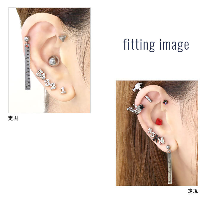 【廃盤】 【全品送料無料】 ボディピアス 16G 軟骨ピアス ものさし 定規 クリップ 文房具 16ゲージ ストレートバーベル 軟骨チャーム付0138 ボディーピアス 凛 軟骨用 ボディピアス専門店 なんこつピアス 耳 りん サージカルステンレス「BP」「NANC」