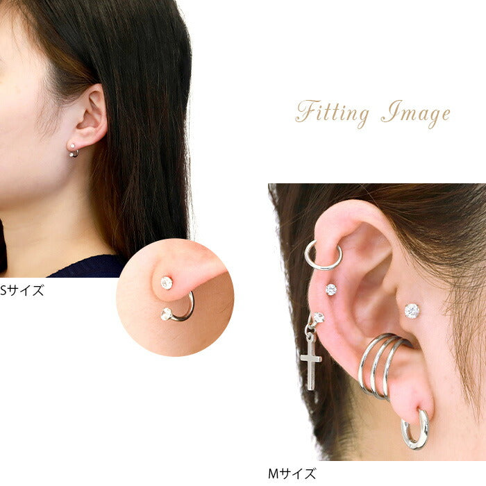 【全品送料無料】 軟骨ピアス かわいい 16G ボディピアス サーキュラー ジュエル サーキュラーバーベル クリア 立爪 16ゲージ ピアス インターナル 片耳用 サージカルステンレス 耳 オービタル 耳たぶ ボディピ