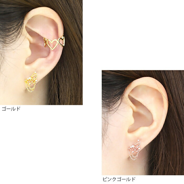軟骨ピアス 16G ボディピアス ピアス 金属アレルギー サージカルステンレス 蝶 バタフライ キャッチ チャーム かわいい シンプル ジュエル キラキラ シルバー ゴールド ピンクゴールド セカンドピアス ストレートバーべル チェーン 片耳用