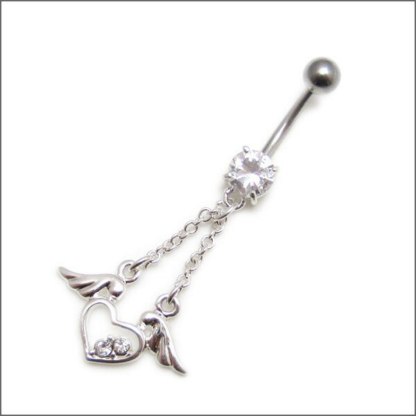 【廃盤】 へそピアス かわいい 14G へそピアス0228 ハートチャーム ぶら下がり ヘソピアス ヘソピ へそぴ ボディピアス ボディーピアス ボディピ ピアス「BP」「HSP」 ボディピ へそピ バナナバーベル バーベルピアス ぶらさがり レディース サージカルステンレス ステンレス