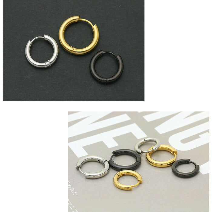 【廃盤】 ステンレスピアス0044 フープ 金属アレルギー ピアス スタイリッシュ シンプル サージカルステンレス「Fピアス」